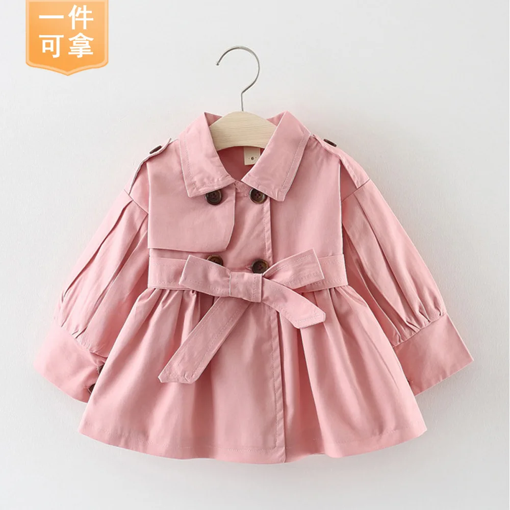 Children\'s Clothing 2023 Girls\' Coat Kids Jacket Children\'s Spring Autumn Korean Style Cute Long Trench Baby Girls Windbreaker