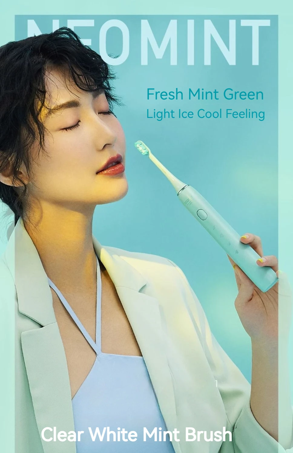 SOOCAS Van Gogh X3U Electric Toothbrush Green Ultrasonic Sonic Tooth Brush Upgraded Type-c Fast Chargeable Adult IPX7 Waterproof