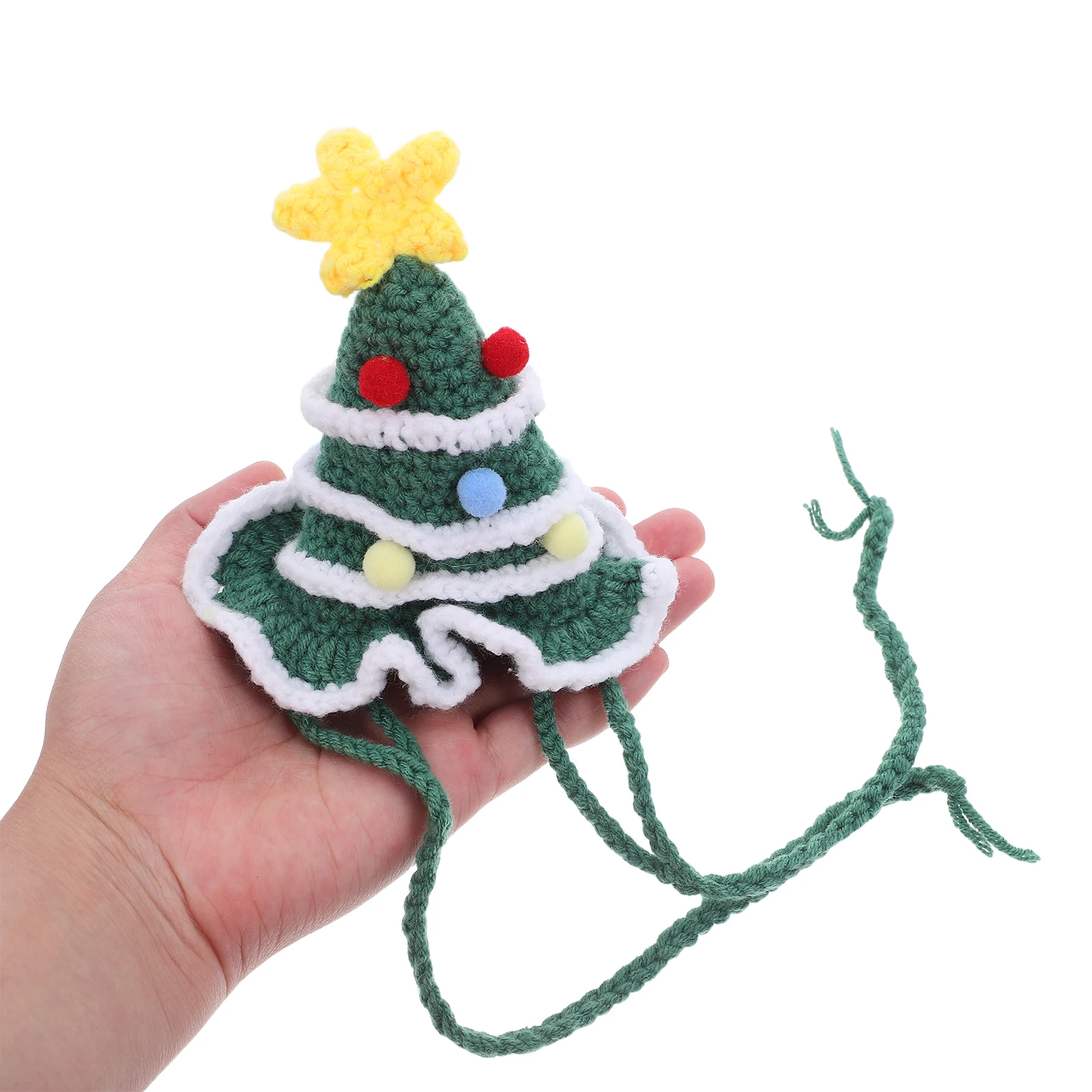 

Christmas Dog Knitted Hat: Pet Christmas Tree Headwear Soft Crochet Warm Winter Beanie for Holiday Party Dress Up Costume