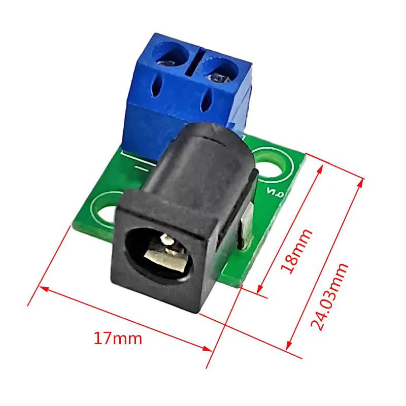 Connector Board for DC 5.52.1 /5.52.5 to 5.08 2P Blue Terminal,DIY