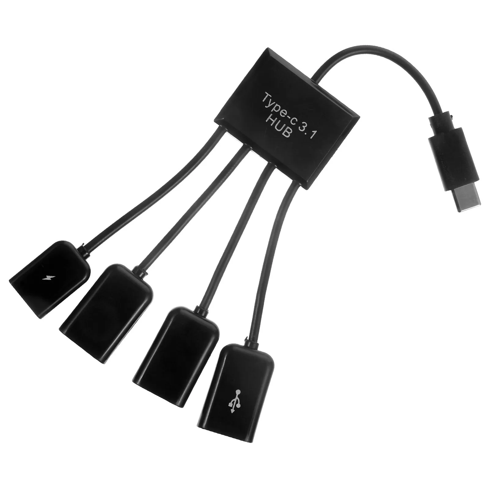 1 Juego USB 2,0 4 puertos Hub convertidor Otg extensión divisor adaptador para ordenador portátil teclado de escritorio negro