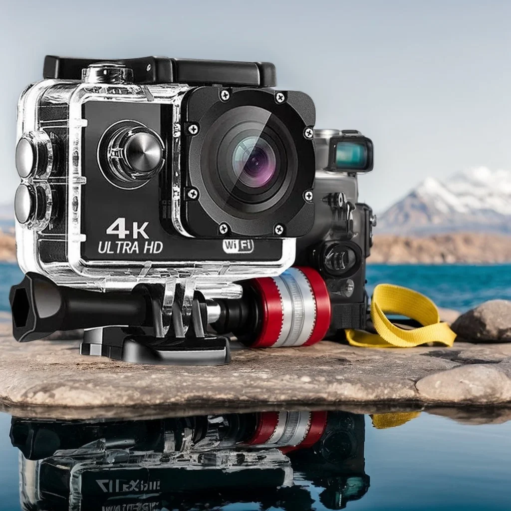 

Экшн-камера Ultra HD 4K/30 кадров в секунду — экран 2 дюйма, 170 г. ° Широкоугольный, водонепроницаемый, Wi-Fi, для записи спорта и шлемов