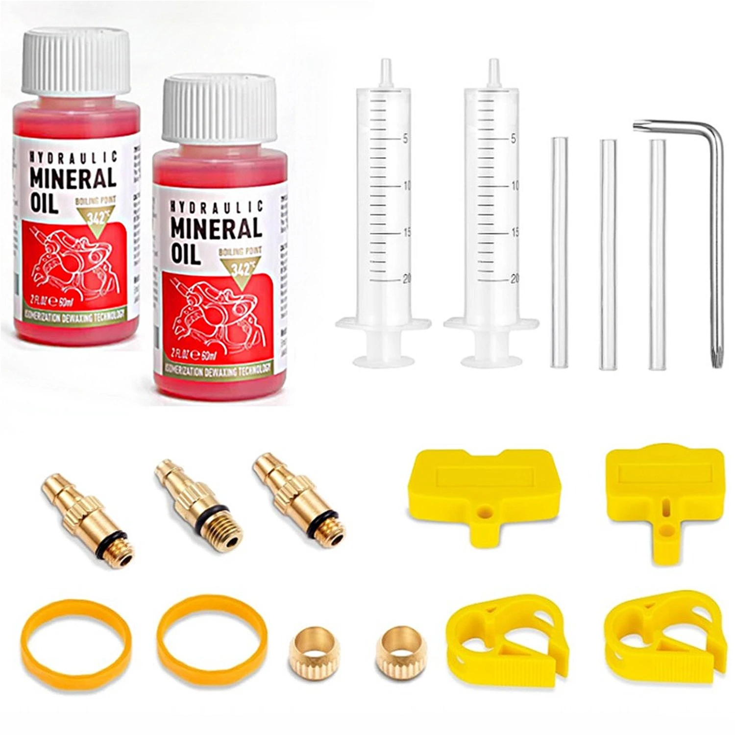 

High Performance Mineral Brake Fluid 120ml Bicycle Ezmtb Bleed Kit for SHIMAN/TEKTRO Hydraulic Disc Brakes MTB Repair Tools