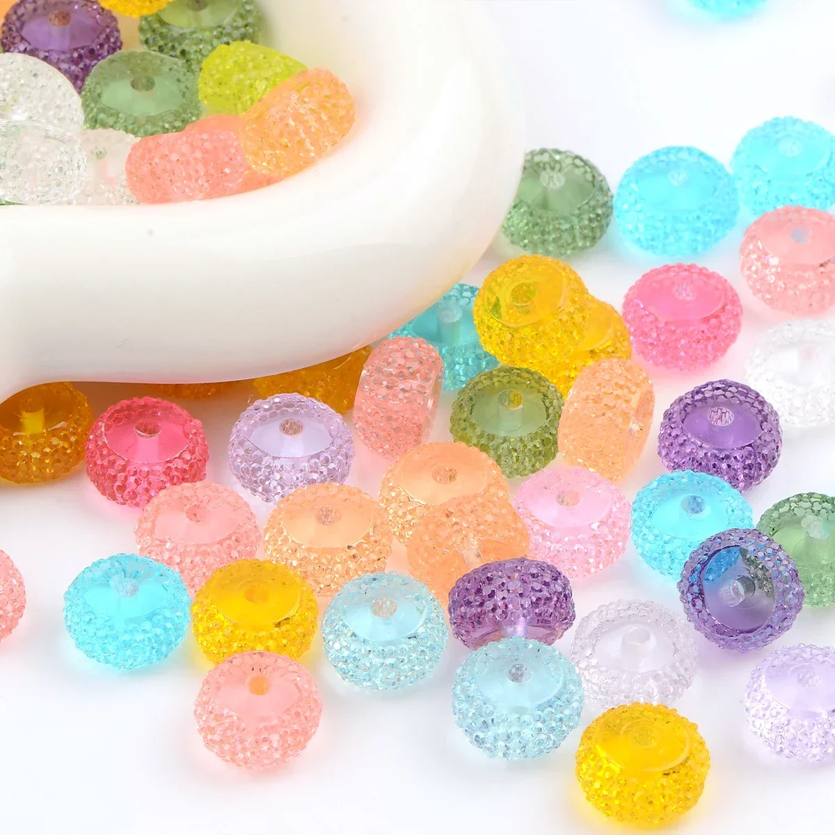 20pcs Transparent Series Loose Spacer Abacus Beads Acrylic Beads for Jewelry Making Diy Bracelet Ornaments Key Chain Beaded Pen
