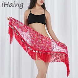 Female Belly Dance Hip Towel Waist Wrap Belt Women Oriental Dancing Hip Scarf Skirt Practice Lesson Wear Decor Costume Outfits