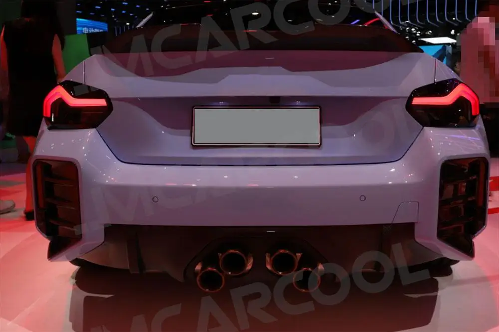 JMCARCOOL ألياف الكربون الناشر الخلفي حافة مصد السيارة الفاصل المخرج الأوسط لسيارات BMW M2 G87 2023 + Bodykits