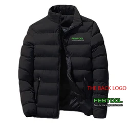 2024 Men New Festool Tools Autumn and Winter Stand Collar Printing Four-color Cotton-padded Jacket Warm Coat Tops
