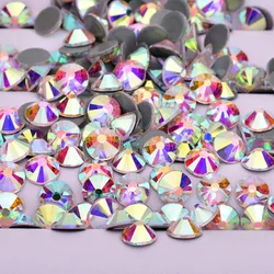 288PCs/1440PCs SS16~30 Crystal AB Hotfix Rhinestone FlatBack Iron On Strass Stones Nail Art Decorations Fabric Garment