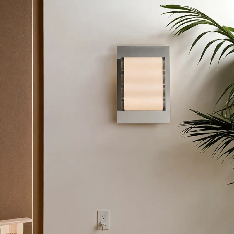 

Medieval Bauhaus Wave Wall Light Industrial Wind Stainless Steel Background Wall Corridor Light