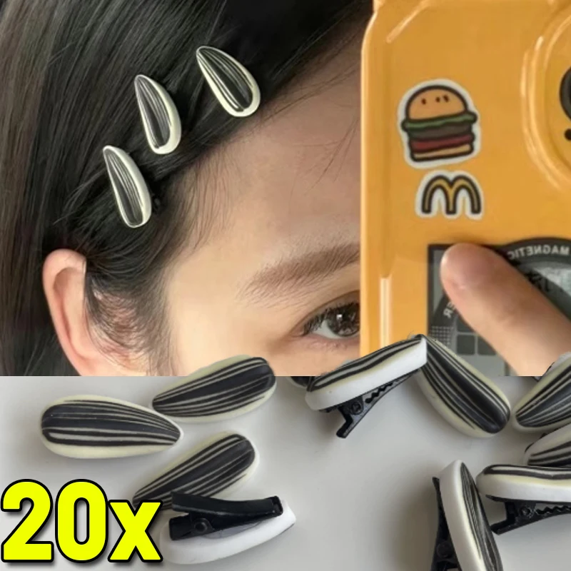 Mini Sunflower Seed Hair Clips Creative Funny Simulation Melon Seed Barrettes for Women Girls Side Clips Bangs Hairpins Headwear