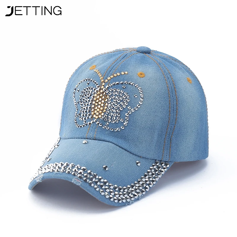 New Hip Hop Denim Cap Rhinestone Creative Lip Print Baseball Cap Love Letter Visor Hat For Men And Women Cowboy Hat