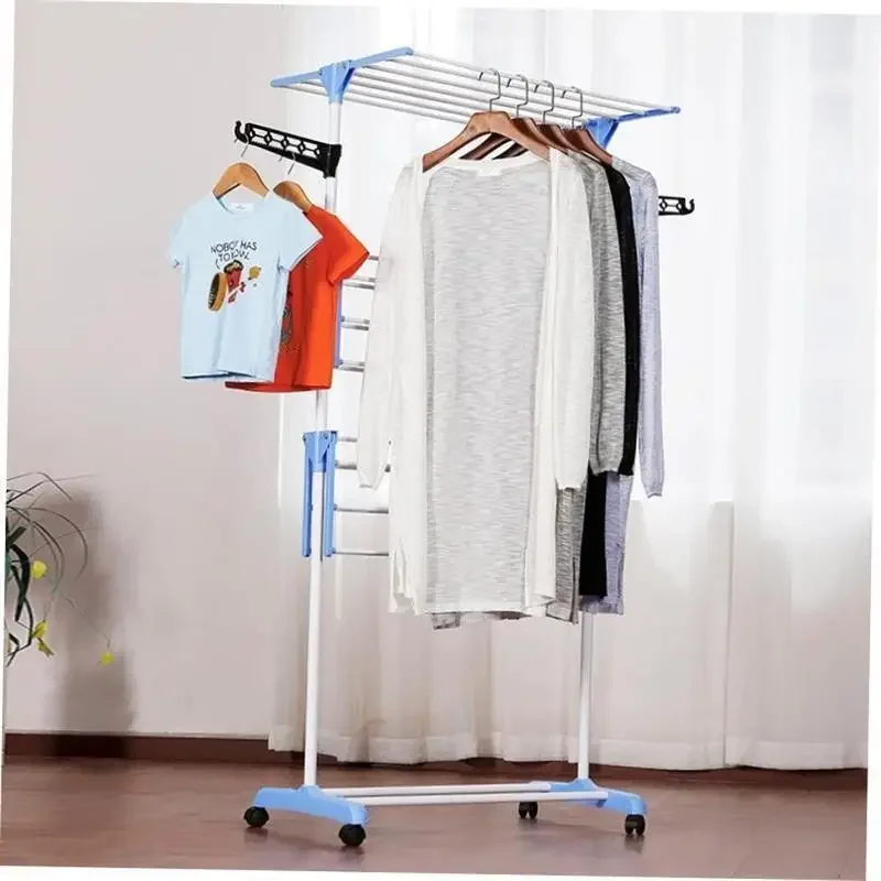 Foldable Floor Drying Rack Multi-Layer Clothes Towel Drying Stand Portable Home Laundry Organizer with Wheels Drying Racks