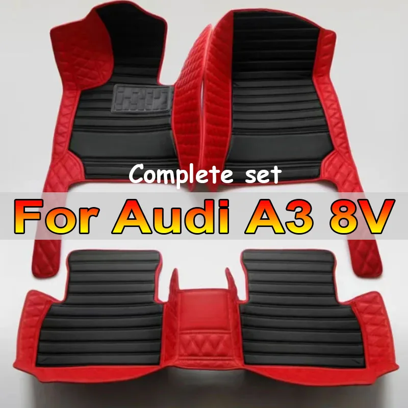 

Car Floor Mats For Audi A3 8V Sportback 2013~2019 Waterproof Rug Anti Dirt Pad Luxury Leather Mat Full Set Car Accessories 2014