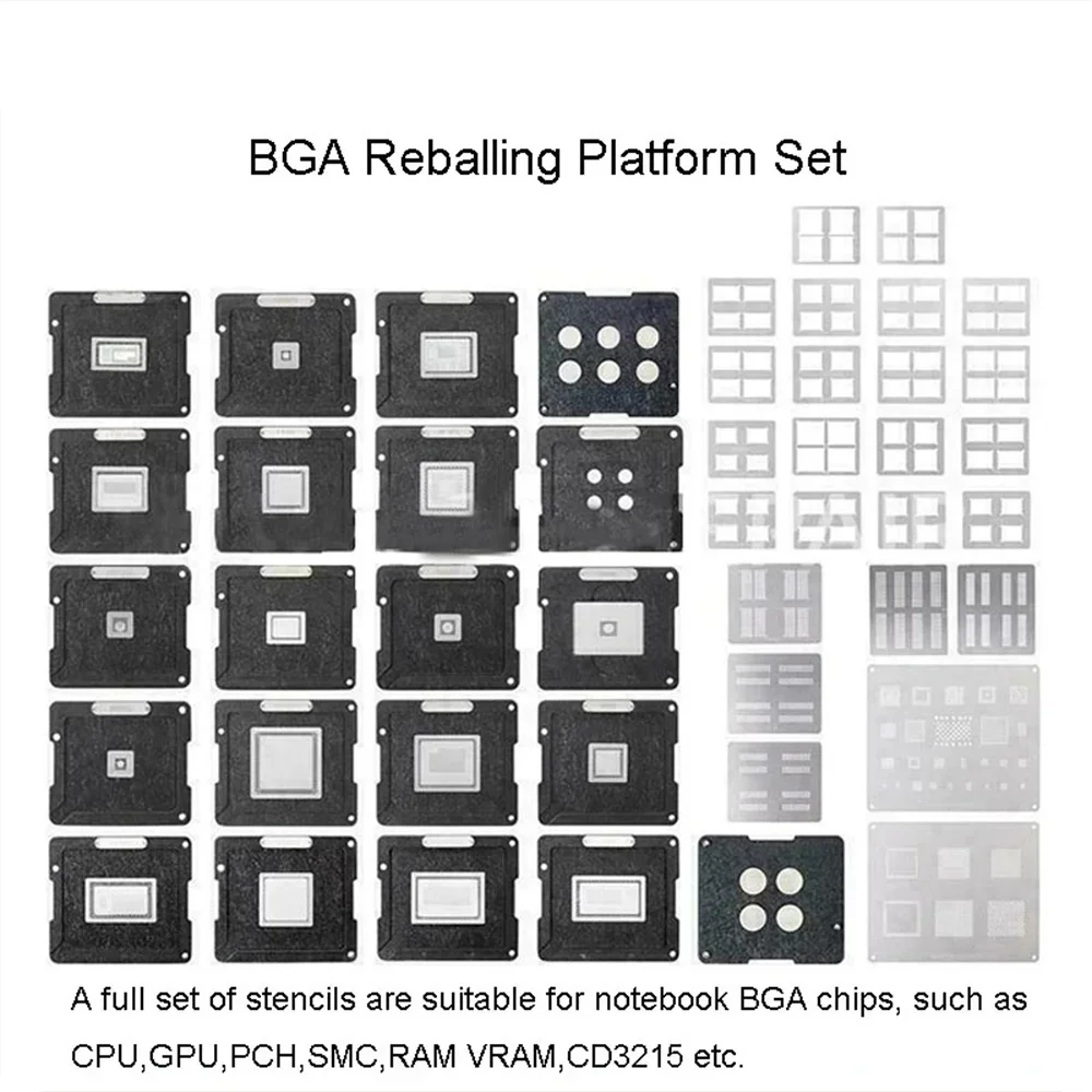 ds 908 pc laptop reballing jig with stencils For laptop CPU GPU PCH SMC RAM VRAM and CD3215