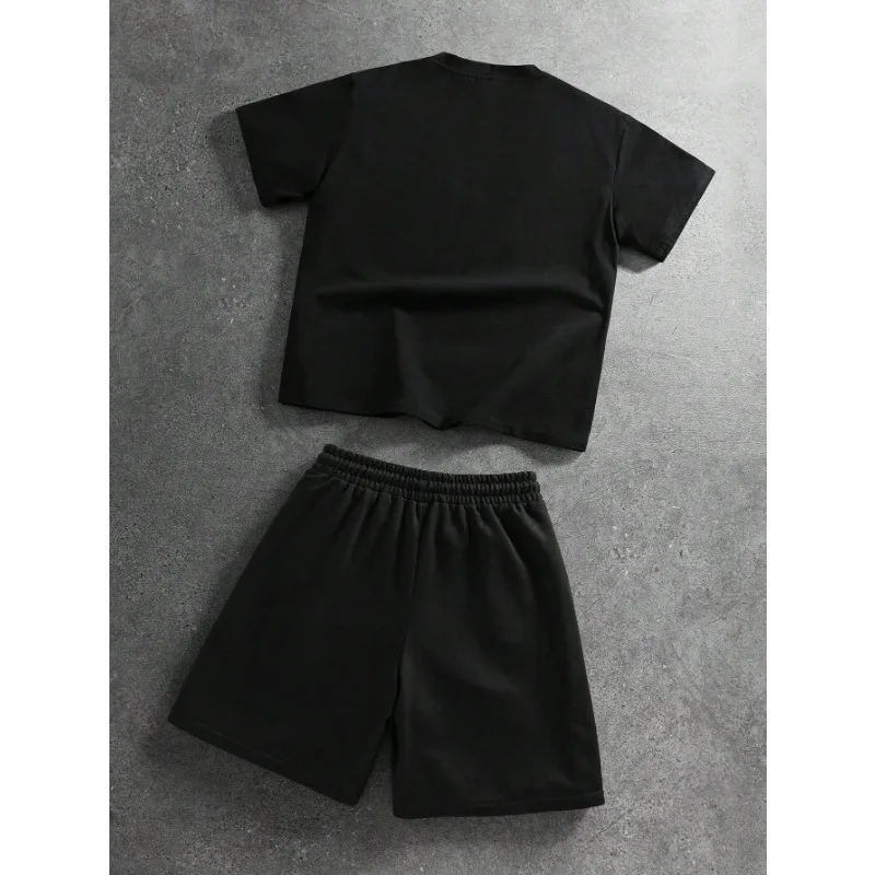 2026 Summer American Men's T-shirt Set for Outdoor Sports Fashionable Casual Soft Breathable 3D Pattern Printing streetwear Set