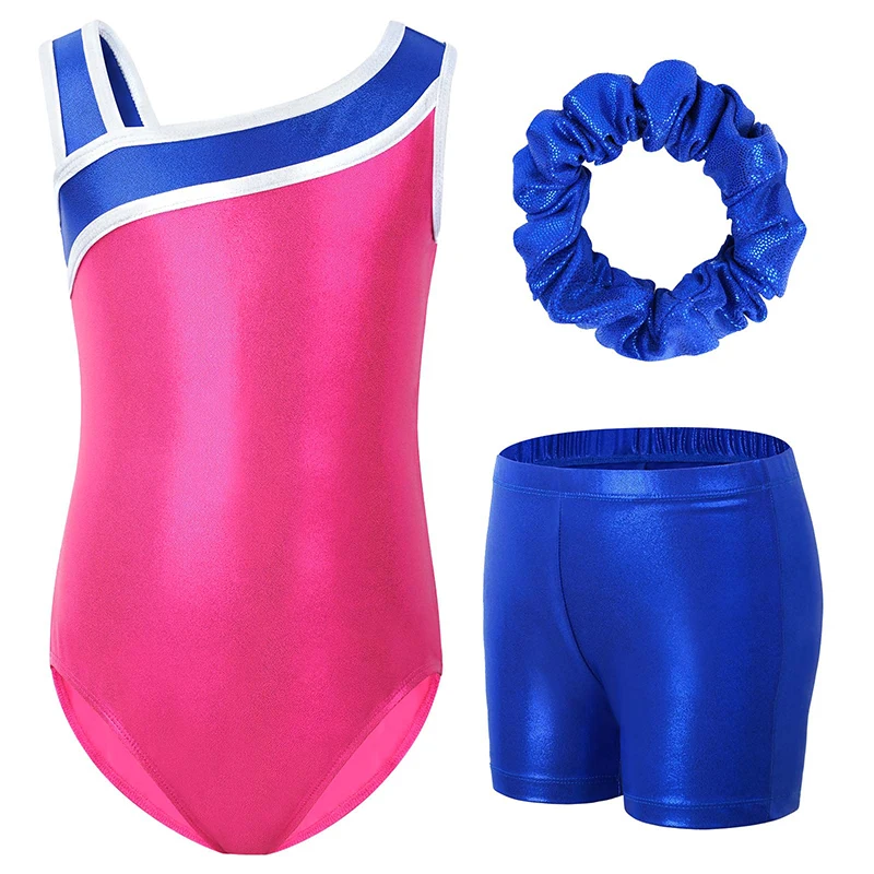 Gymnastics Clothes for Girls Sleeveless Gymnastics Leotards with Workout Shorts Ballet Dancewear Gym Training Gym Jumpsuit