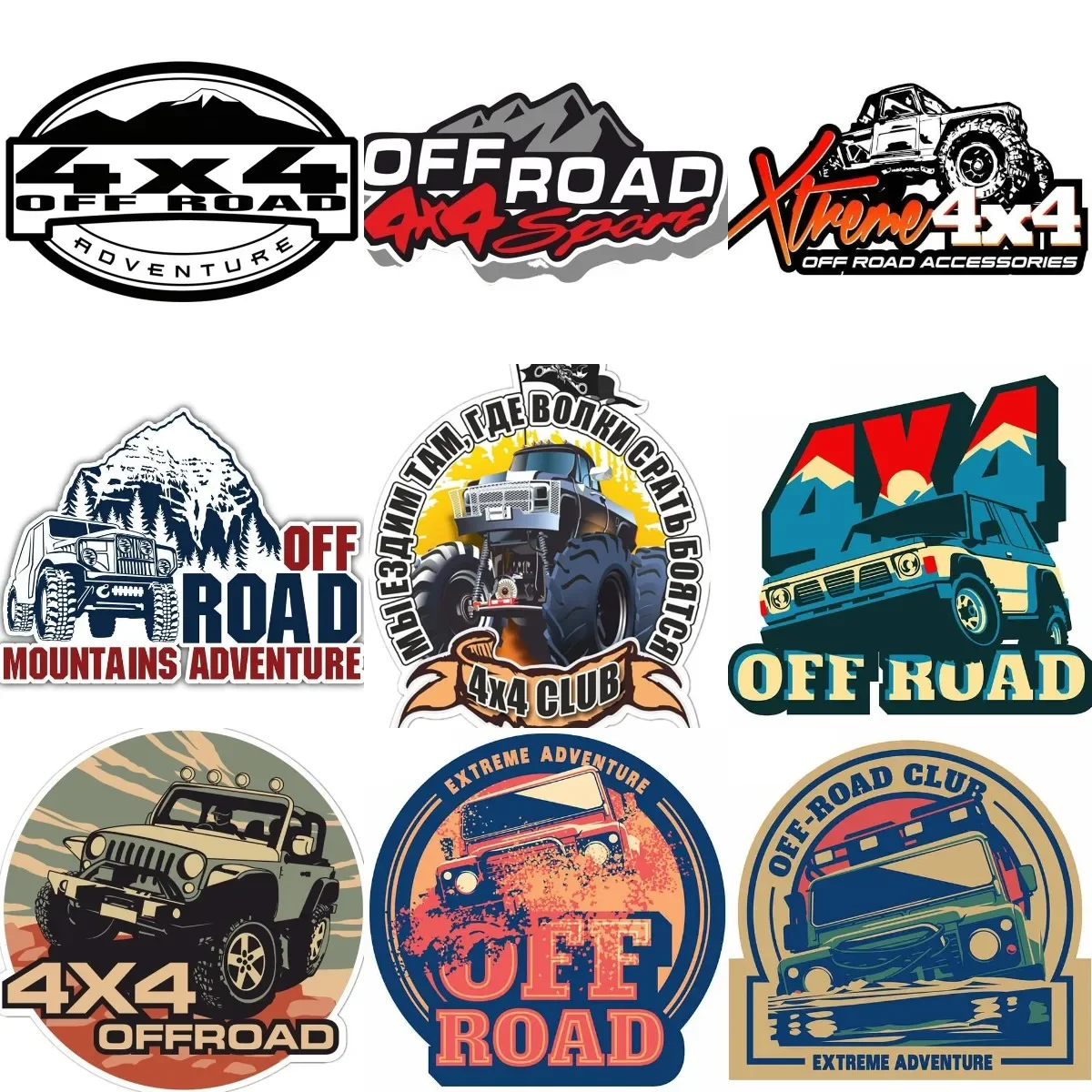 

4X4 Off-road Creative Sticker Bicycle Laptop Camper Accessories Motorcycle Glass Helmet Racing Camper Truck Window Car Decal PVC