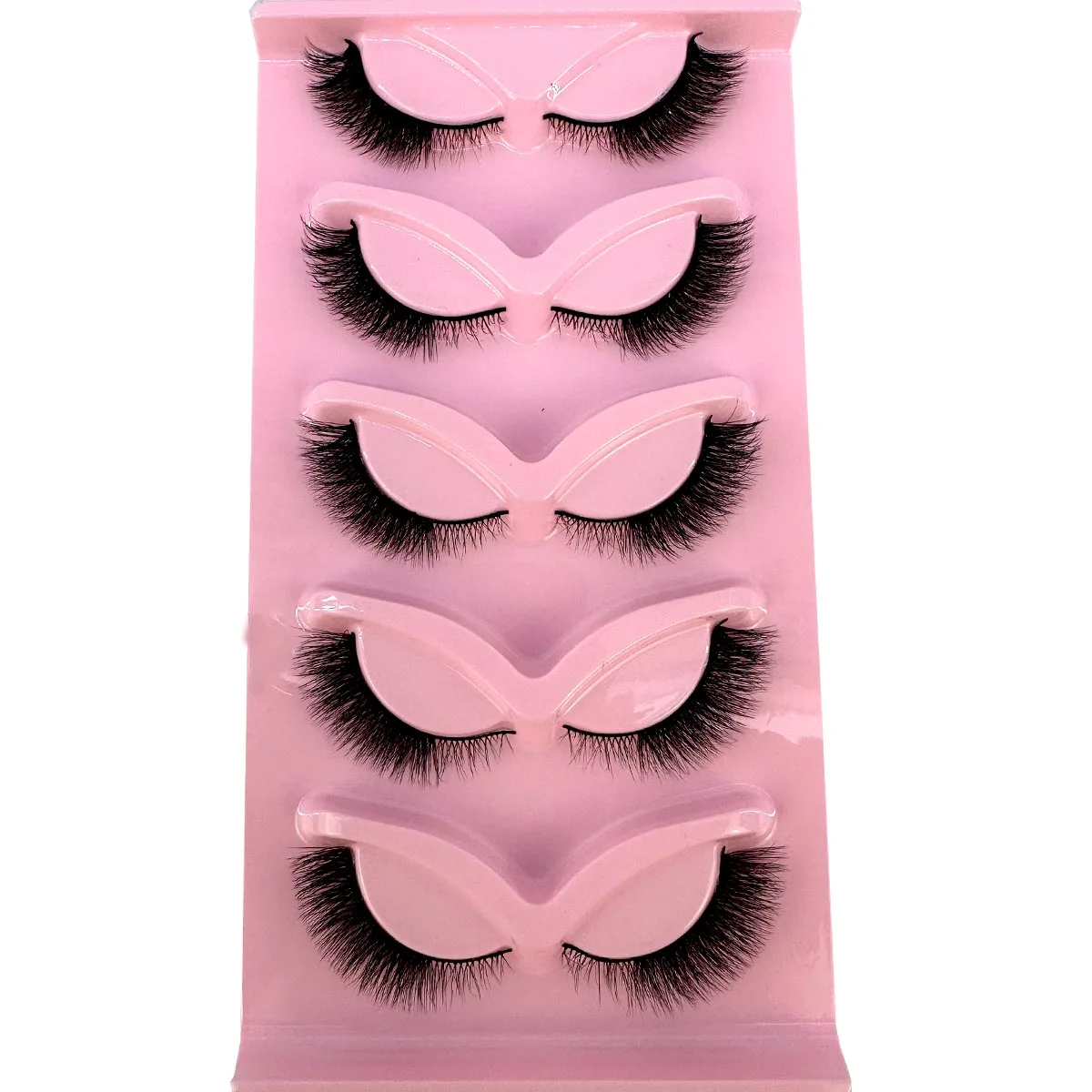 False eyelashes Natural appearance cat eyelashes mink fluffy fox eyelashes with 13mm false eyelashes 5 pairs