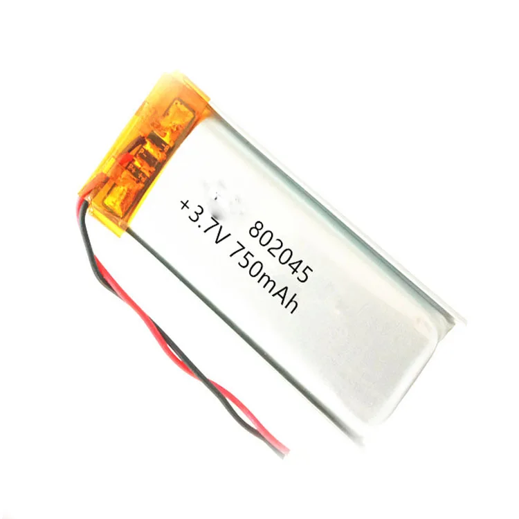 2/5/10/20 Pcs 3.7V 750mAh 802045 Lithium Polymer Ion Battery 2.0mm JST Connector