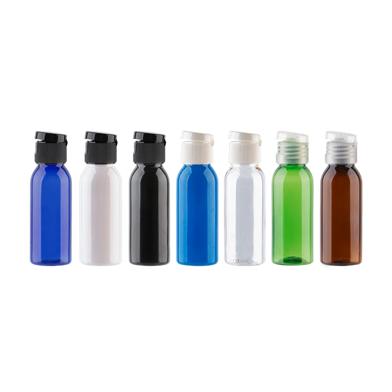 

30ml X 50 Round Flip Top Plastic Containers Bottles 1oz Lotion Travel Cosmetic Bottles 30cc Hotel Lotion Vial With Screw Cap