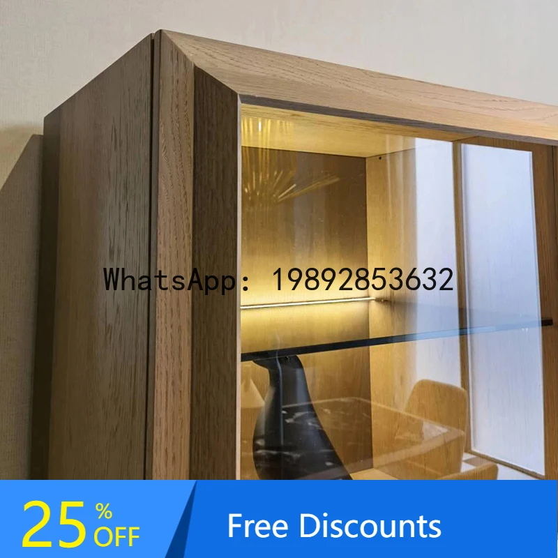 FZ Luxury Solid Wood Bookshelf Freestanding Large Bookcase Storage Cabinet Living Room Side Cabinet Organizer