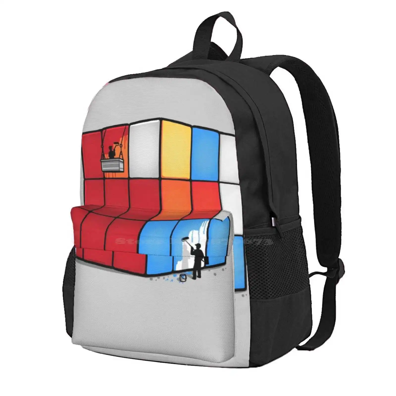 Solving The Cube Hot Sale Schoolbag Backpack Fashion Bags Painters Funny