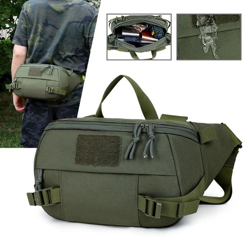 

Men's Fishing Waist Bag Outdoor Sports Sling Backpack Camping Climbing Running Crossbody Bags Large Utility Storage Pouch