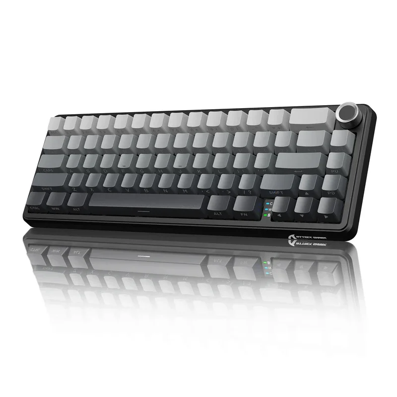 ATTACK SHARK X66 Kabellose mechanische Tastatur mit seitlich bedruckten PBT-Tastenkappen BT & 2,4 G Wireless & Typ-C verkabelt Hot-Swap 16 Milli 3