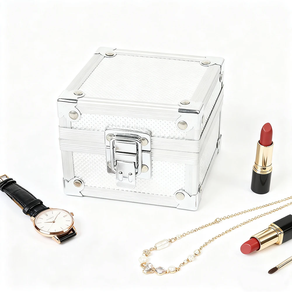 Small Portable Makeup Organizer Box Watch Jewelry Case Manicure Nail Art Tools Storage Box Lipstick Organizer For Travel Gifts