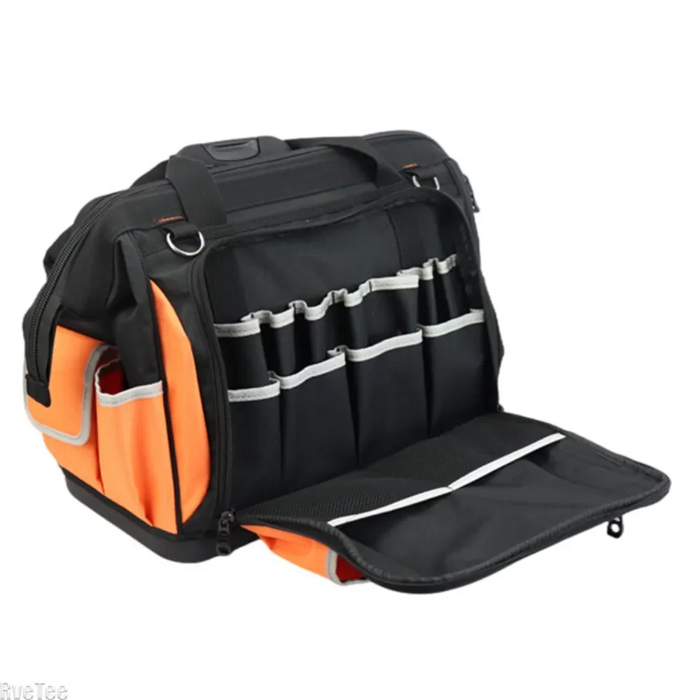 High 1680D Tool Bag with Zipper Pockets Extra Pockets Plastic Bottom for Electrician Carpenter Quality