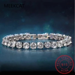D VVS1 Round Moissanite Tennis Bracelet Original s925 Sterling Silver Plated 18k Gold with GRA Bracelets for Women Man