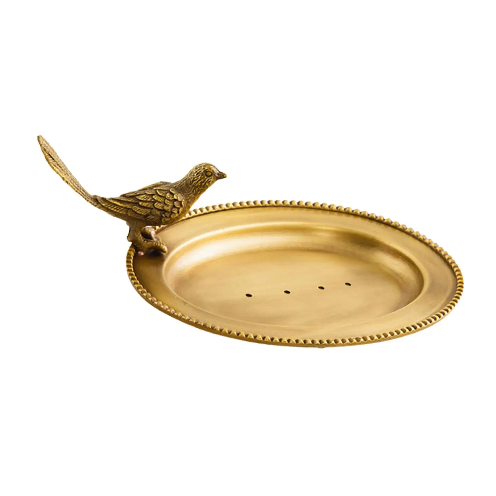 Elegant Brass Soap Dish Oval Vintage Jewelry Holder Decorative Tray for Bathroom Sink Top or Bedroom Vanity