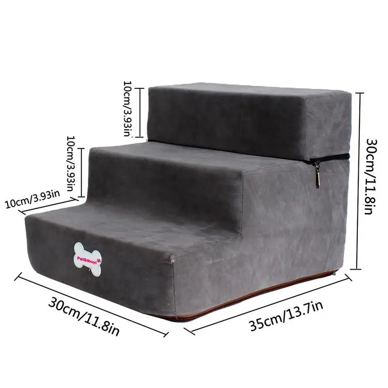 Pet Stairs 3 Steps Stairs for Small Dog Cat Pet Anti-slip Removable Dogs Bed Stairs Extra Wide Non-Slip Steps Pet Supplies