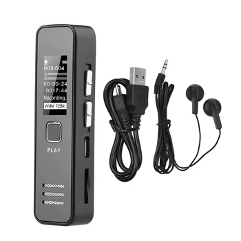 Speaker Music MP3 Player Mini Voice Recorder with Earphone for Smartphones Call Recording Working Meeting Audio Recording