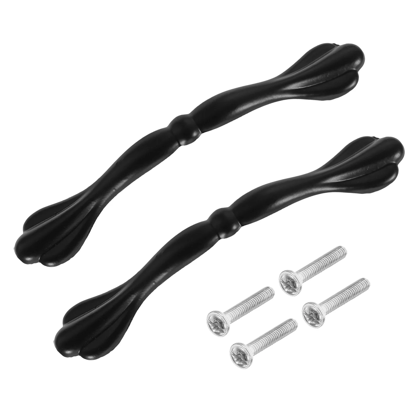 

2pcs Cabinet Handle 96mm Hole Black Aluminum Drawer Pulls Hardware for Kitchen Bathroom Furniture Cupboard Doors