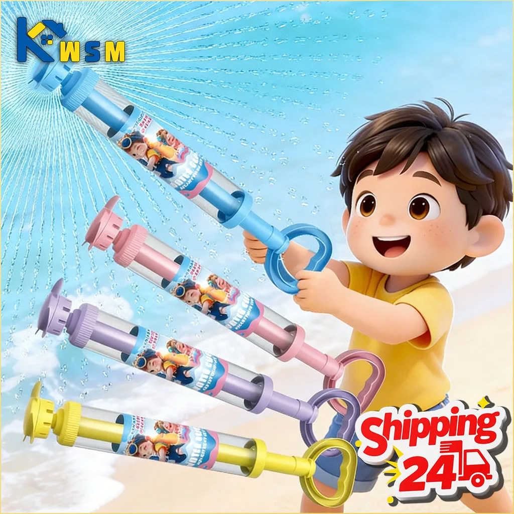 

Large Capacity Double Nozzle Water Spray Toy for Kids Water Fight Splash Blaster Pull String Outdoor Summer Beach Play