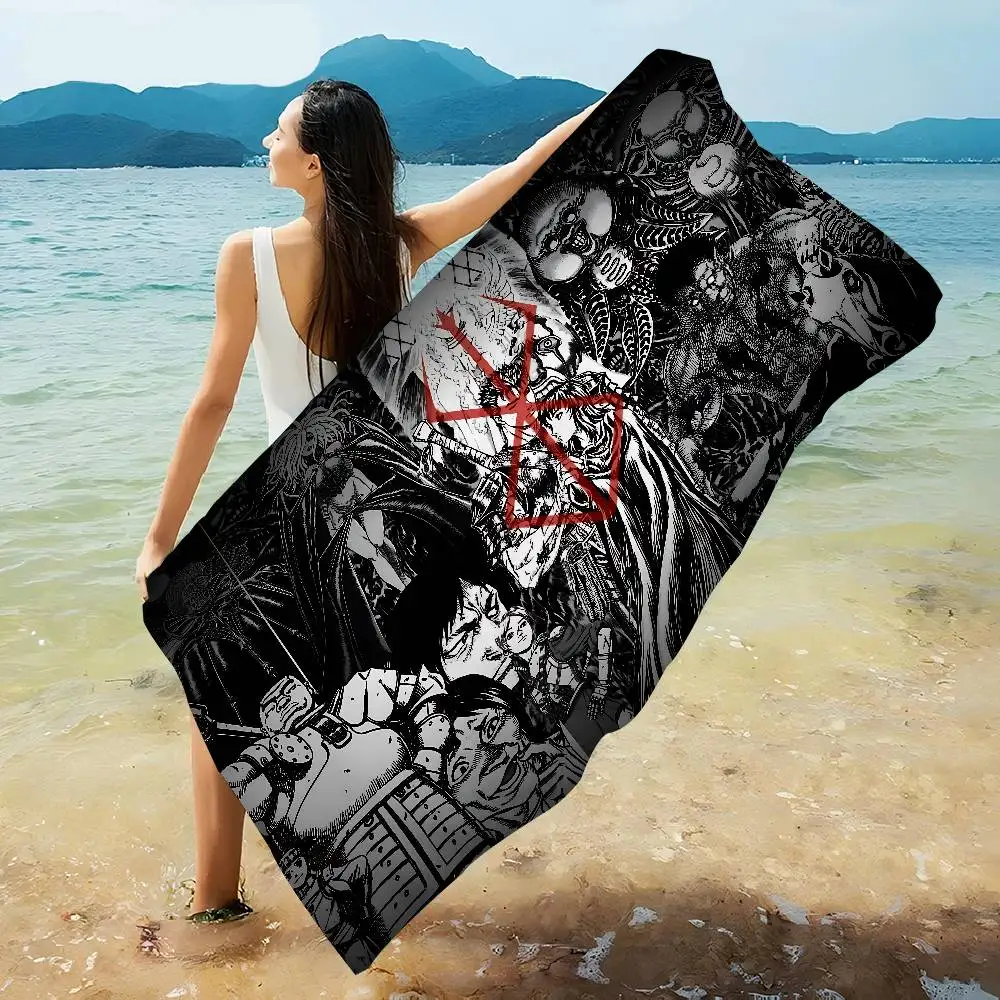 B-Berserk Guts Anime Beach Swimming Towel Soft Absorbent Washcloth Children's Gifts For Kids Travel Camping Gym