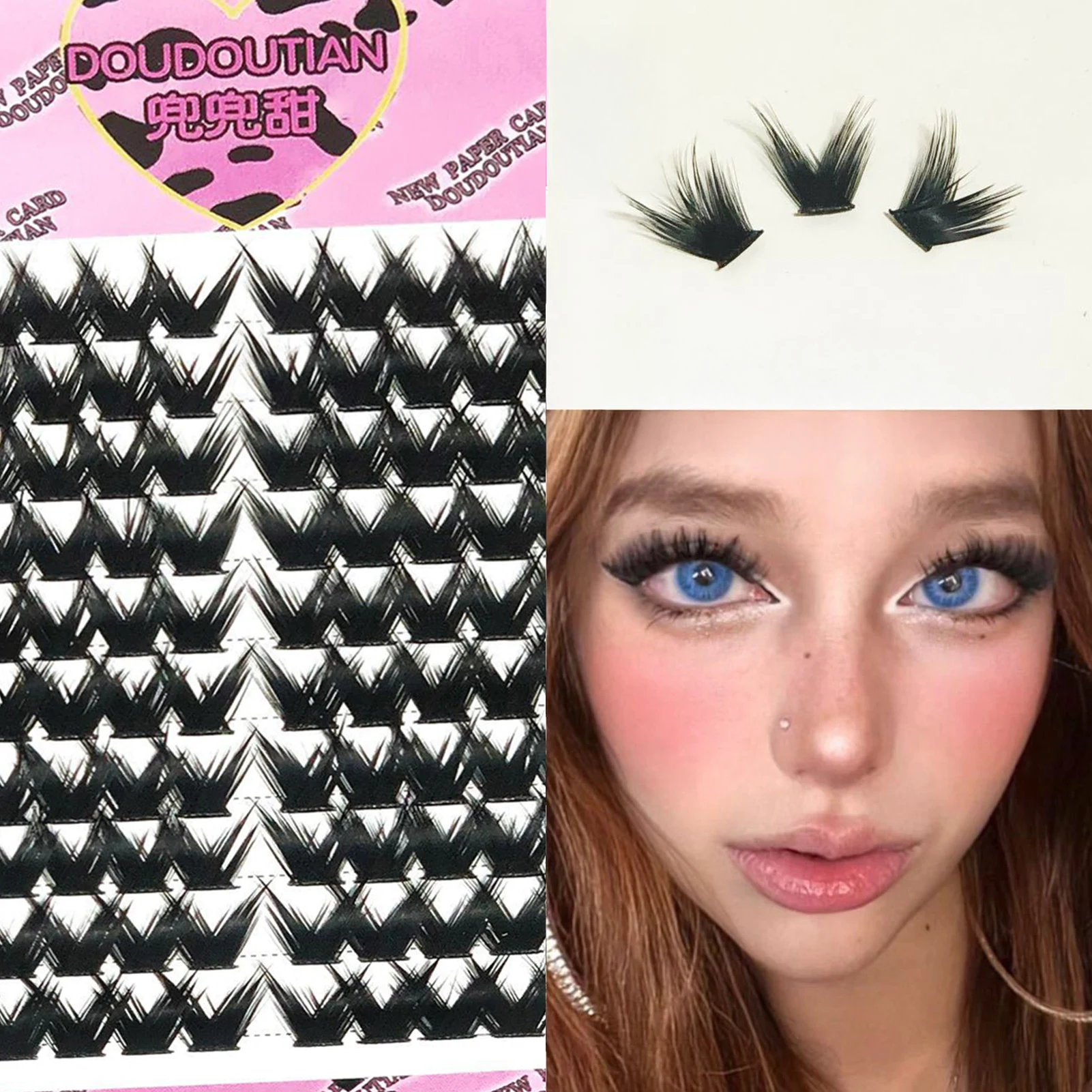 7-12 مللي متر الرموش الصناعية اليدوية الفردية مجموعة واحدة مجموعات كثيفة رموش طبيعية مجموعات للنساء فتاة أدوات ماكياج #1