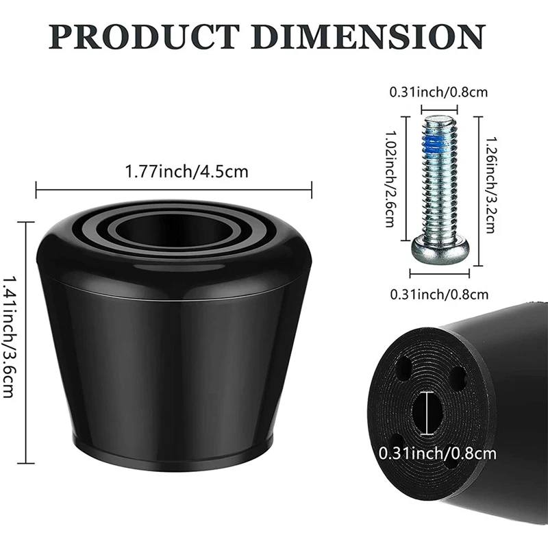 Top!-Roller Skate Toe Stoppers Set Roller Skate Toe Stops With 4 Pieces Screws Replacement Skate Accessories