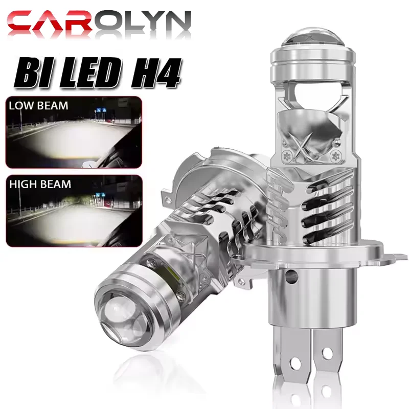 كارولين H4 H7 LED 12 فولت عدسة العارض عالية منخفضة شعاع سيارة ضوء لمبة صغيرة التوصيل اللعب 24 فولت