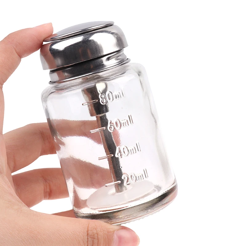 100Ml Dispenser Pomp Fles Nagellak Naar Beneden Duwverwijderaar Flessen Lege Pomppot Airless Pers Manicure Heldere Vloeibare Make-Up