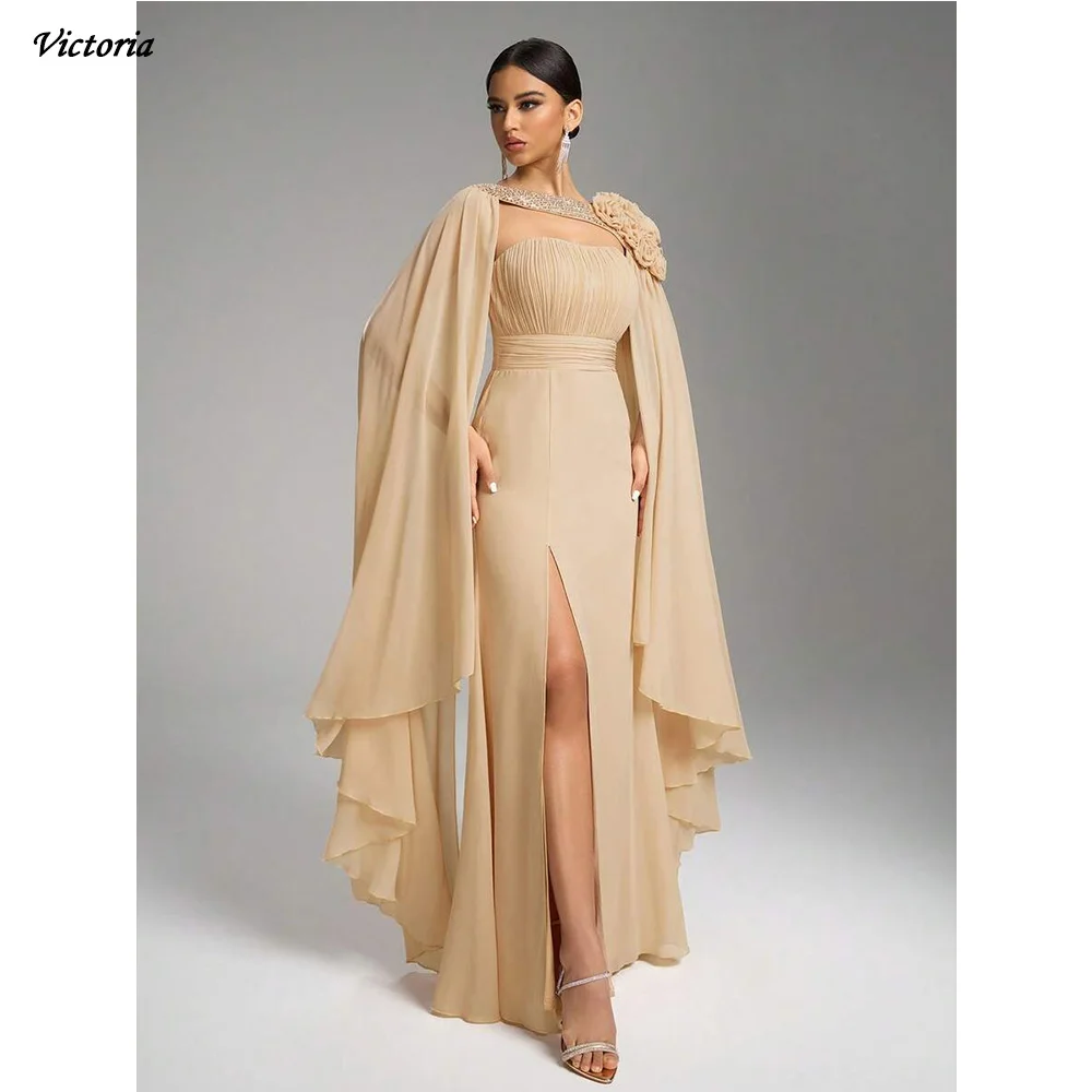 Vestidos de Invitada de Boda Personalizados, Vestidos sin Mangas con Cuello Halter, Tela con Lentejuelas, Vestido con Chal de Rosas, Elegante Vestido de Fiesta para Mujer