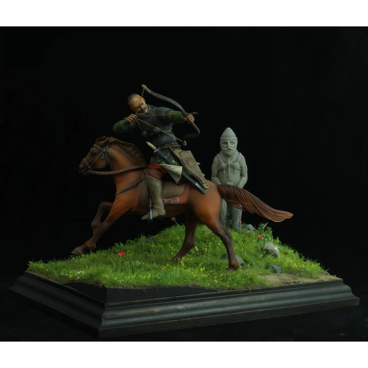 75mm resin figure unpainted model kit, 13th century, Kuman mounted archer, statue , unassembled and unpainted GK