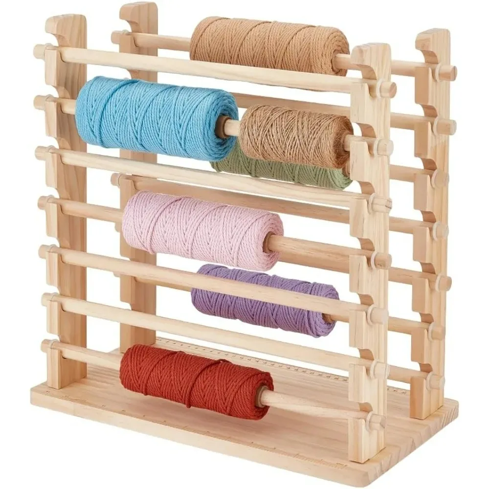 

Two-Row Ribbon Holder Organizer Rack Wooden Ribbon Spool Holder Ribbon Organizer for Craft Wrapping Craft 15.75x8.66x16.06Inch