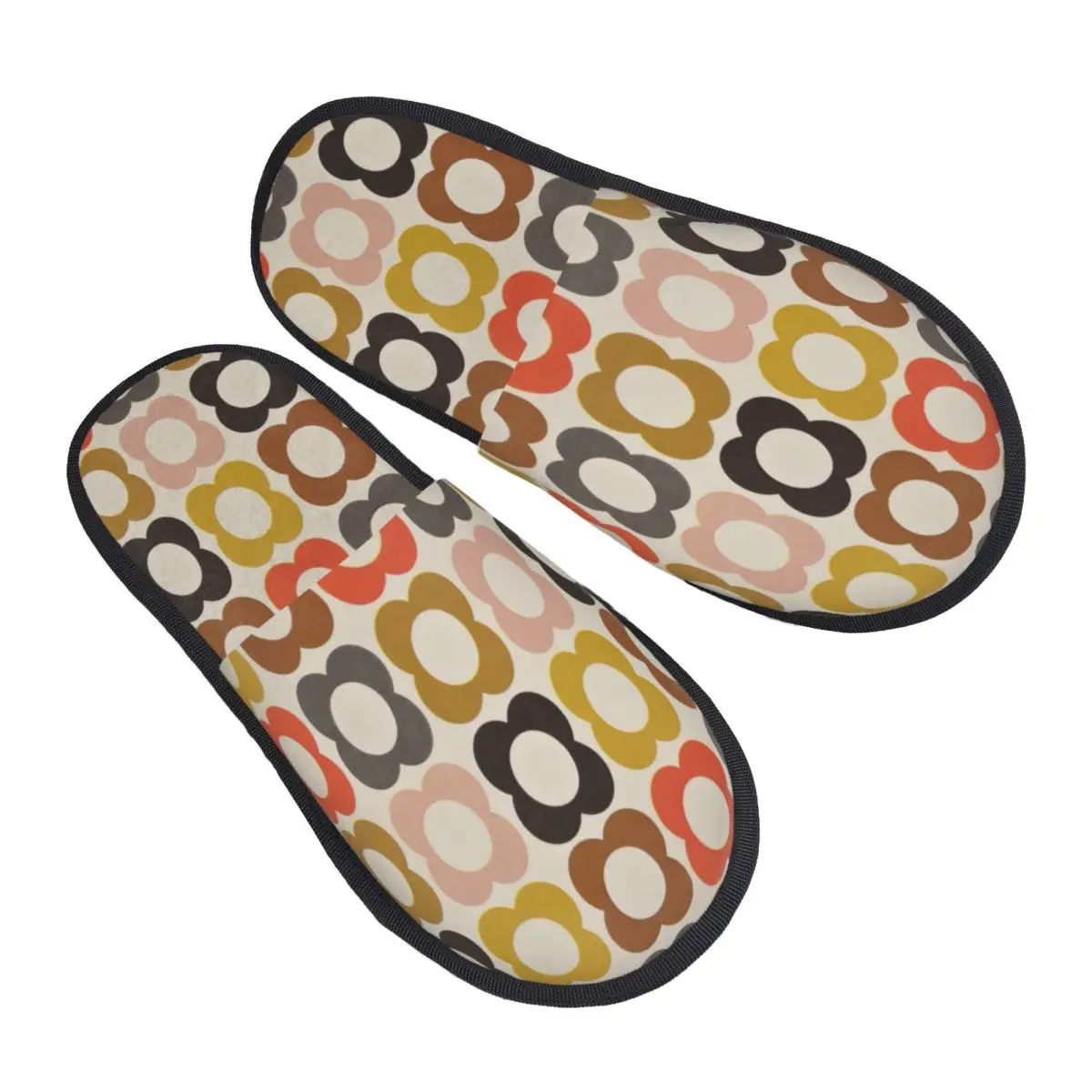 Custom Abstract Flowers Orla Kiely House Slippers Soft Warm Scandinavian Style Memory Foam Fluffy Slipper Indoor Outdoor Shoes