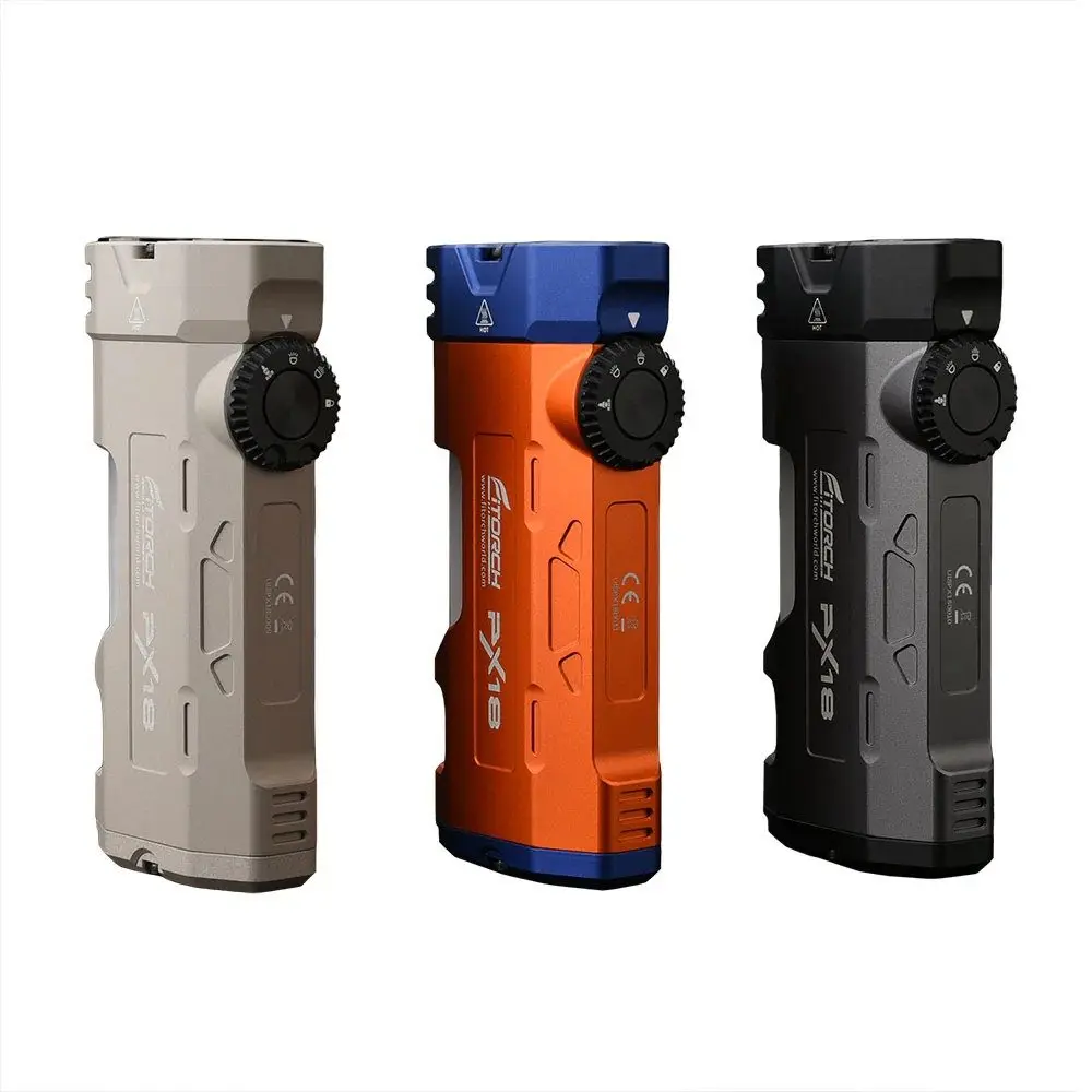Fitorch PX18 3500lm Rechargeable Flashlight Spotlight Floodlight and Sidelight with Magnetic Control Dial