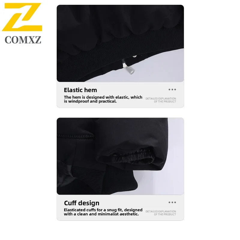 COMXZ باركر معطف دافئ فضفاض الوقوف طوق الحد الأدنى التزلج الشارع القطن وسادة مبطنة الثلوج العصرية الشتاء سترة ملابس للرجال