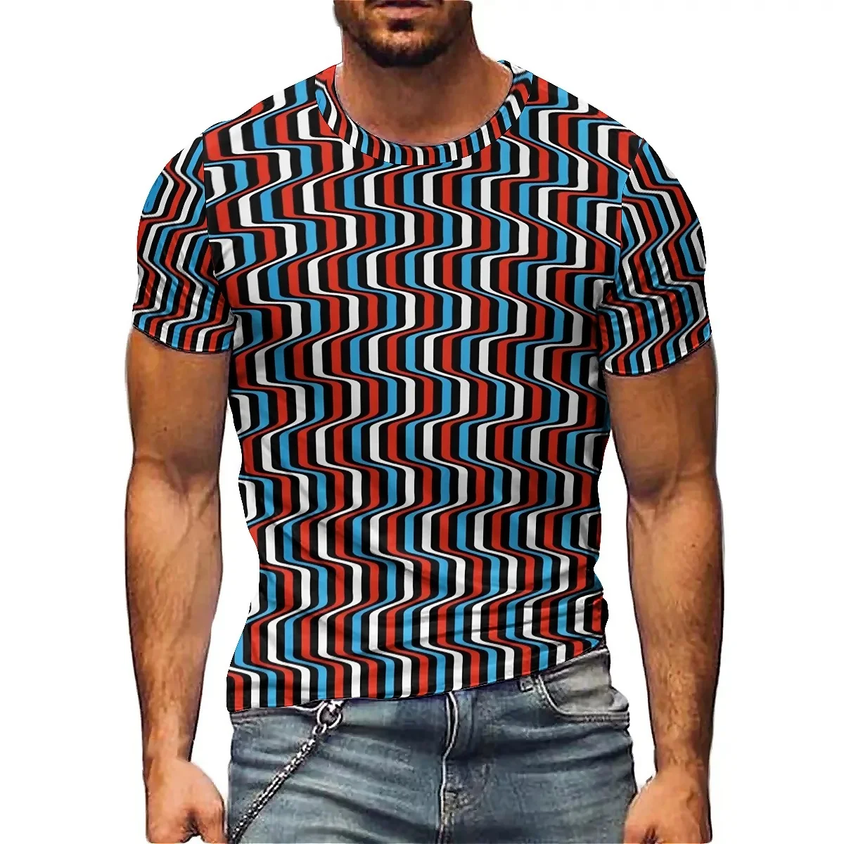 

Holiday Outfit Daily Work Men's 3D Printed Short-Sleeve T-Shirt - Pullover Holiday Gift Top