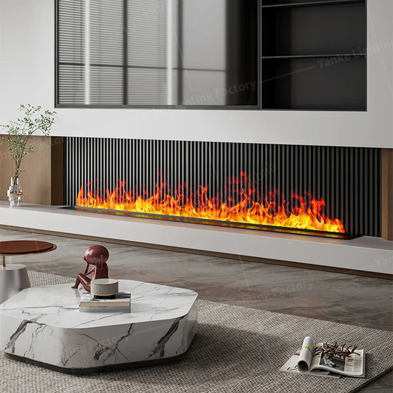 3D Water Vapor Fireplace With Colorful Flame ECO Decorative no risk of fire Mist Intelligent Indoor Electric Atomized Fireplace