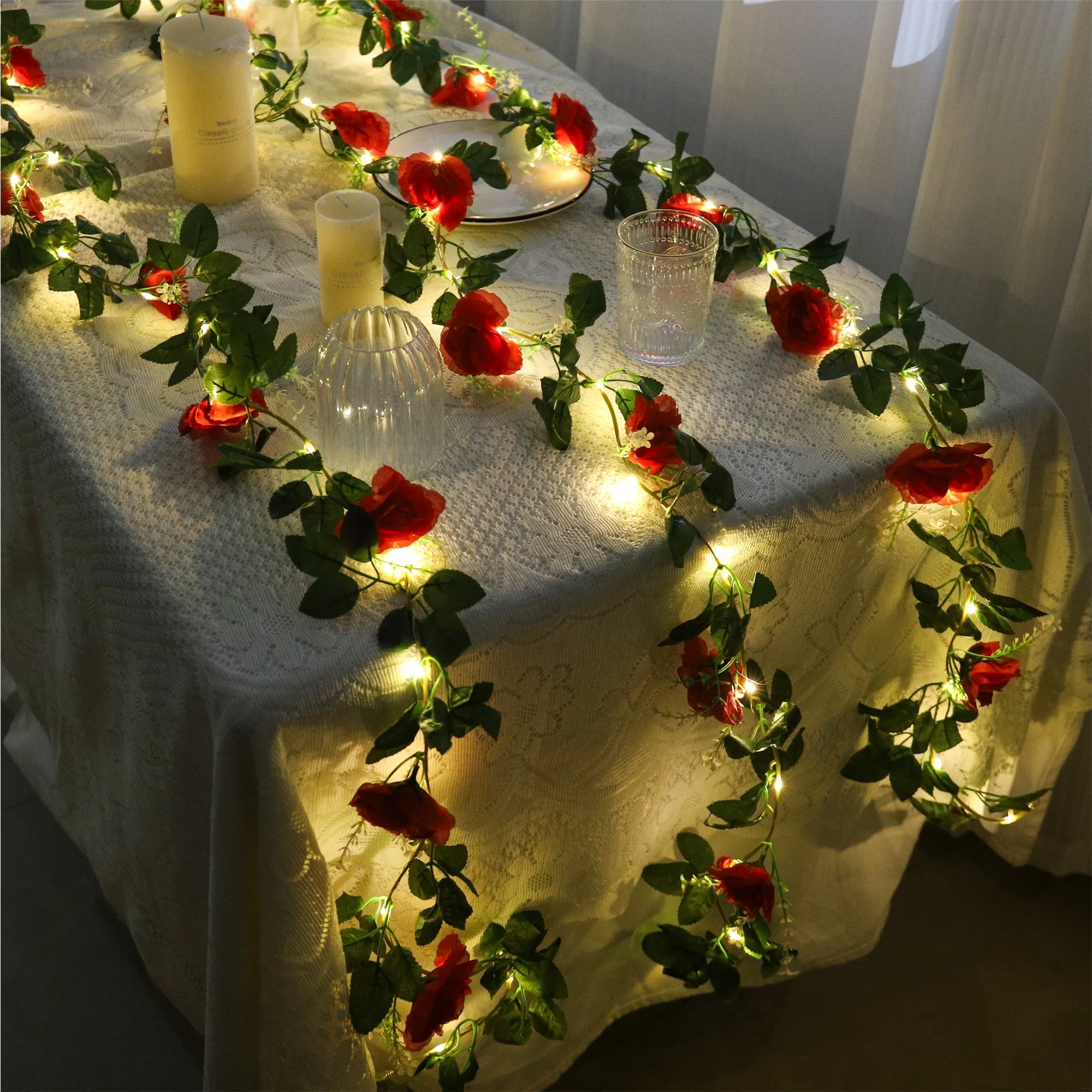 Rose LED Vine Light String Kun - Christmas Wreath Fake recensie en prijs